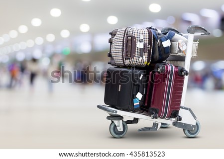 Airport luggage Trolley with suitcases