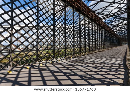Historical railway bridge over the river Vistula, Tczew - Poland.