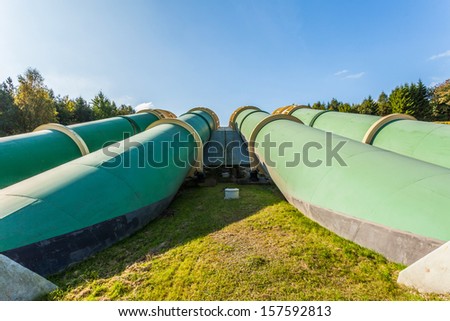 Giant pipes pumped-storage hydroelectricity.