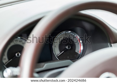 The dashboard of a modern car