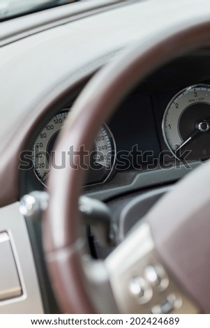 The dashboard of a modern car