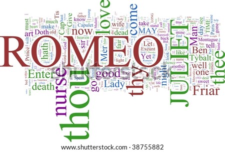 Word cloud based on Shakespeare\'s Romeo and Juliet