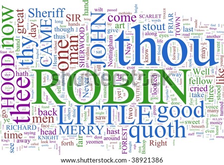 A word cloud based on Robin Hood
