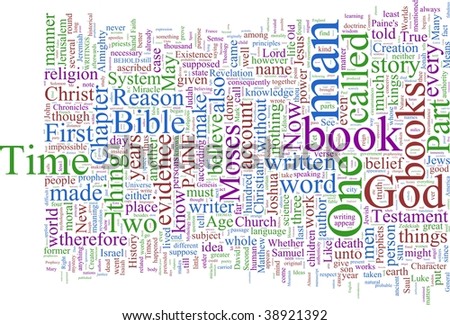 A word cloud based on Paine\'s Age of Reason