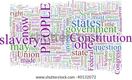 A word cloud based on Abraham Lincoln\'s writings