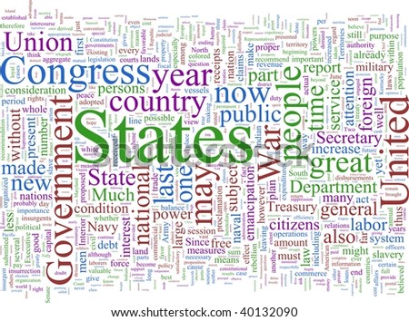 A word cloud based on Abraham Lincoln