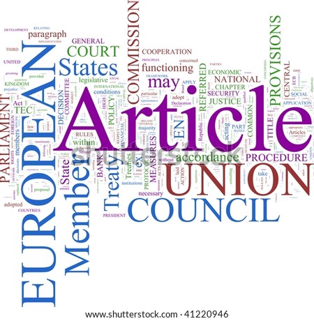 A word cloud based on the European Union\'s Lisbon Treaty