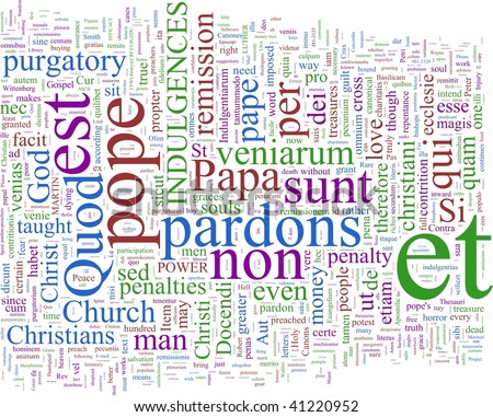 A word cloud based on Martin Luther\'s 95 thesis
