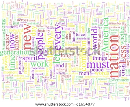 Word Cloud based on President Obama\'s Inaugural Speech