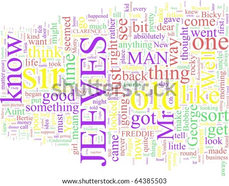 A Word Cloud Based on PG Wodehouse's Jeeves and Wooster Stories