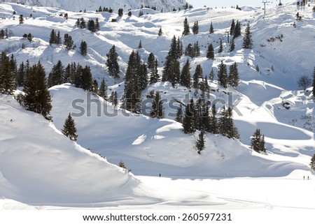 Germany Alps, mountain range covered in snow, winter