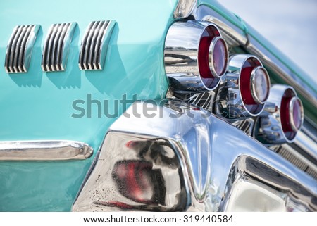 Dornbirn, Austria, 12 June 2011: Rear detail of a Mercury Monterey vintage car
