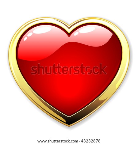 love heart vector. stock vector : Golden vector love heart