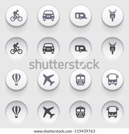 Travel icons on white buttons Set 1 Travel icons on white buttons Set 1