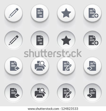 Document icons on white buttons Set 1 Document icons on white buttons Set 1