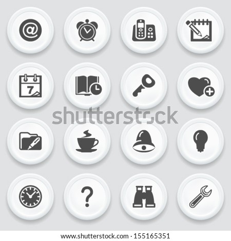 Organizer black icons on with buttons Organizer black icons on with buttons