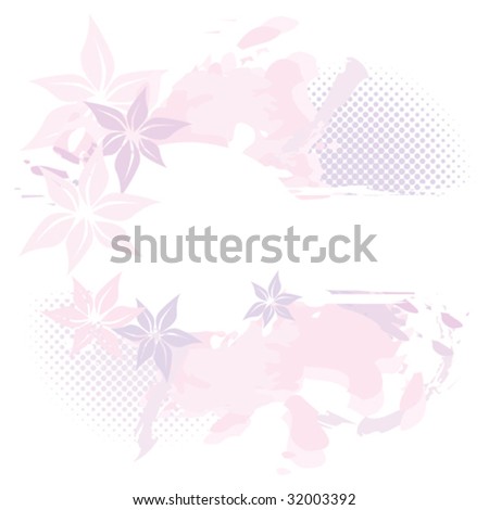 floral watercolor background with copy space, vector illustration