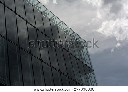 Sky and Storm Cloud Reflection  on Contemporary Architecture