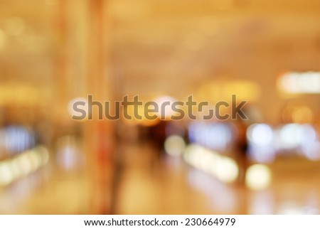 Department store blurred background with bokeh,defocused light in department store,abstract background.