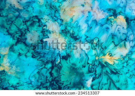 colorful abstract background tie dye techniqe on silk fabric