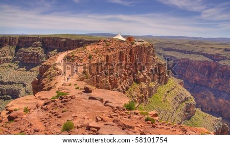 HDR Guano Point at Grand Canyon's west rim tourist destination