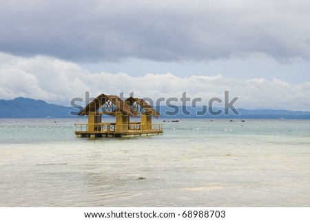 Bamboo floating house / restaurant in Bohol, Philippines