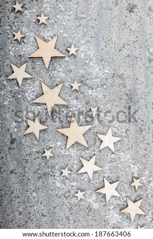 Shooting stars on grey limestone background
