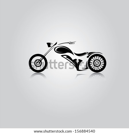 Vector Silhouette Of Classic Motorcycle. Motorcycle Icon - 156884540