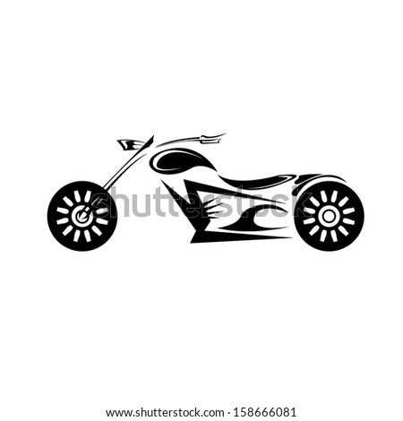 Vector Silhouette Of Classic Motorcycle. Vector Motorcycle Icon