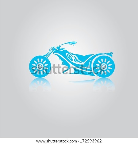 vector blue Silhouette of classic motorcycle. motorcycle icon