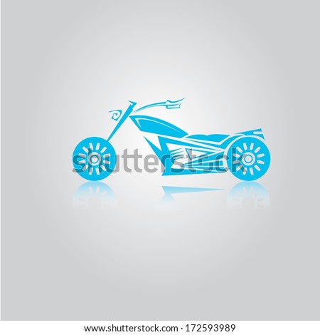 vector blue Silhouette of classic motorcycle. motorcycle icon