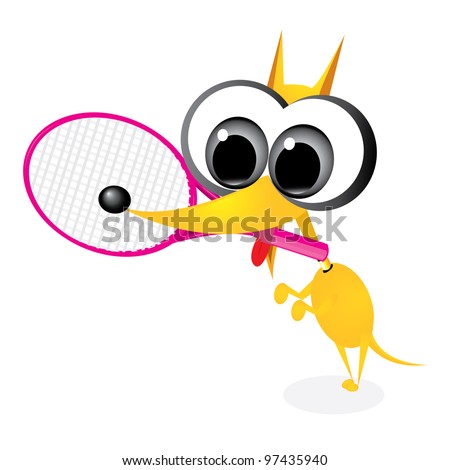 Cartoon Tennis Racquet