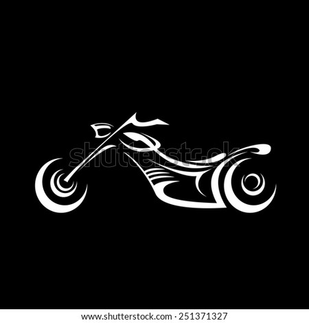 vector Silhouette of classic motorcycle on black background. motorcycle flat icon. freedom concept