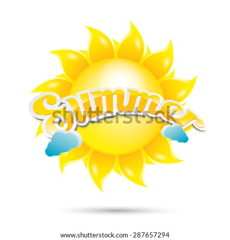 beautiful summer illustrations . vector summer label. summer icon with sun.