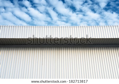 Steel wall  background  with Alto-cumulus  Clouds / Steel wall  background  of factory