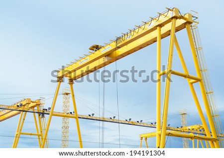 Structural in construction site against the blue sky / Structural in construction site