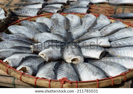 Dried Fish on threshing basket / Dried Fish