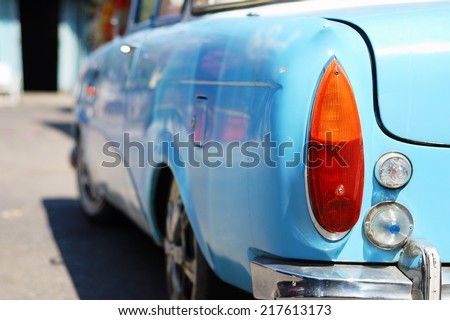 Rear light of a retro car detail / Rear light
