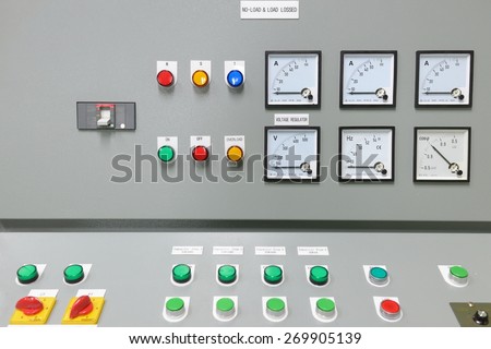 Electrical control panel in factory /  Control panel