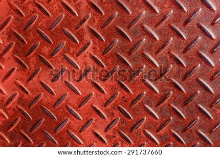 Red steel metal plate background / Steel metal plate