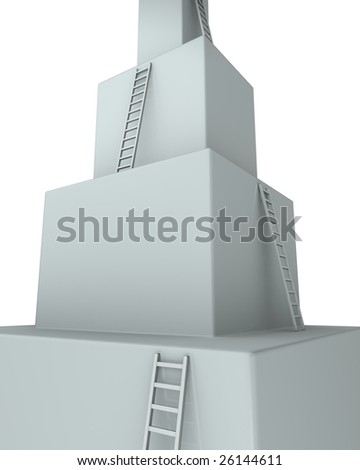 Stage of learning curve 3d rendered illustration