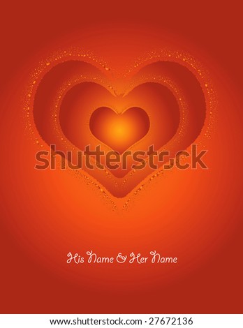 stock vector Shiny love shape wedding card cover design vector