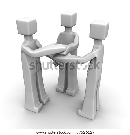 Partnership and teamwork concept 3d illustration