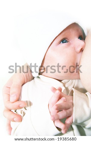 breast feeding baby. stock photo : Breast-feeding