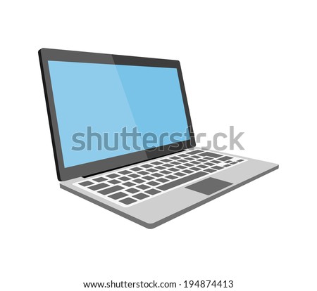Laptop flat illustration eps10 Laptop flat illustration eps10