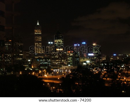 Perth Skyline at night, Western Australia