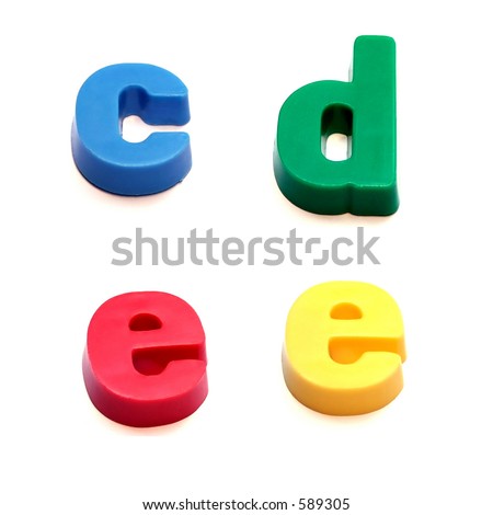 ABC fridge magnets - c, d and e Mix and Match to make your own words
