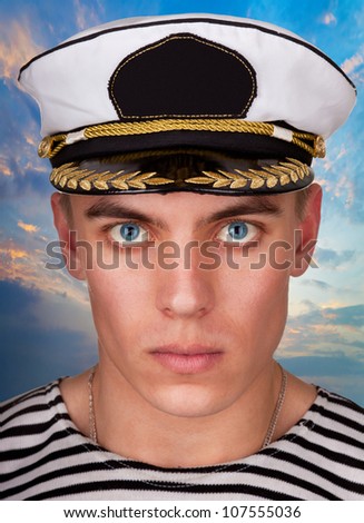 Portrait of a military sailor in style \