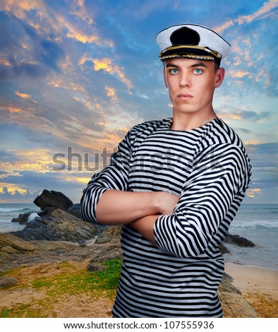 Portrait of a military sailor in style \