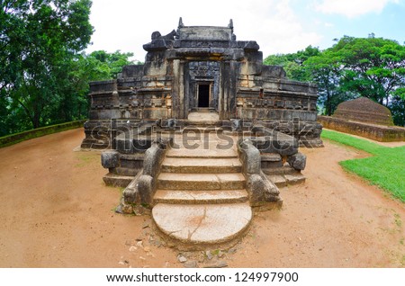 Nalanda Gedige, The centre of Sri Lanka, old stone building used as a place of worship both by the Buddhist and the Hindus